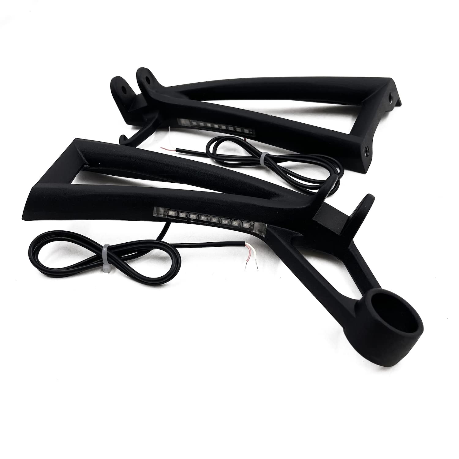 HTTMT- Black Rear Passenger Foot Pegs w/LED Signal Compatible with Yamaha R6 03-05/ R6S 06-10 [P/N: MT390-009A-MBK] - Image 3