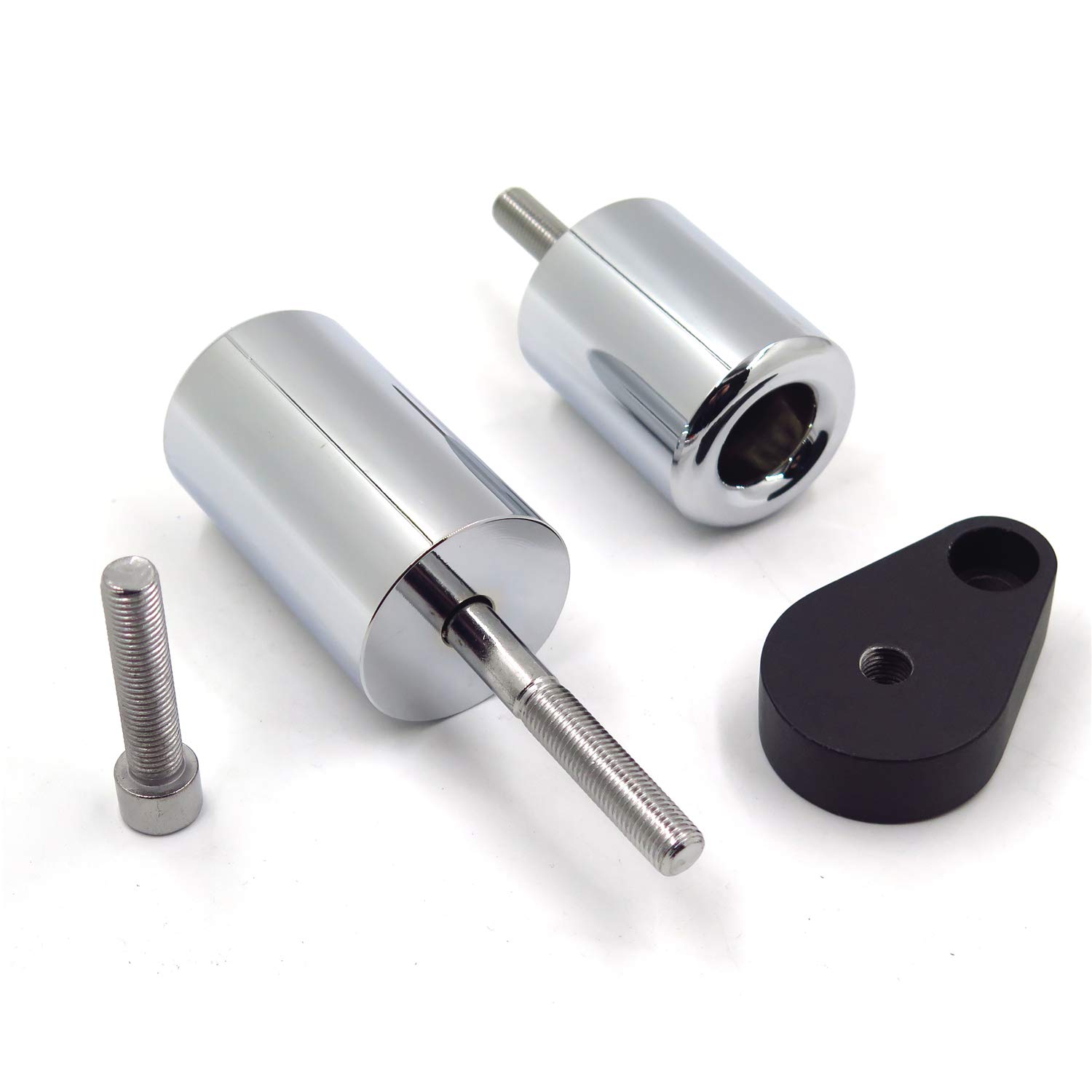 HTTMT- Chrome Frame Sliders Crash Protectors Compatible with 2007-2008 Kawasaki Ninja ZX6R ZX6 R [P/N:MT219-033A] - Image 6