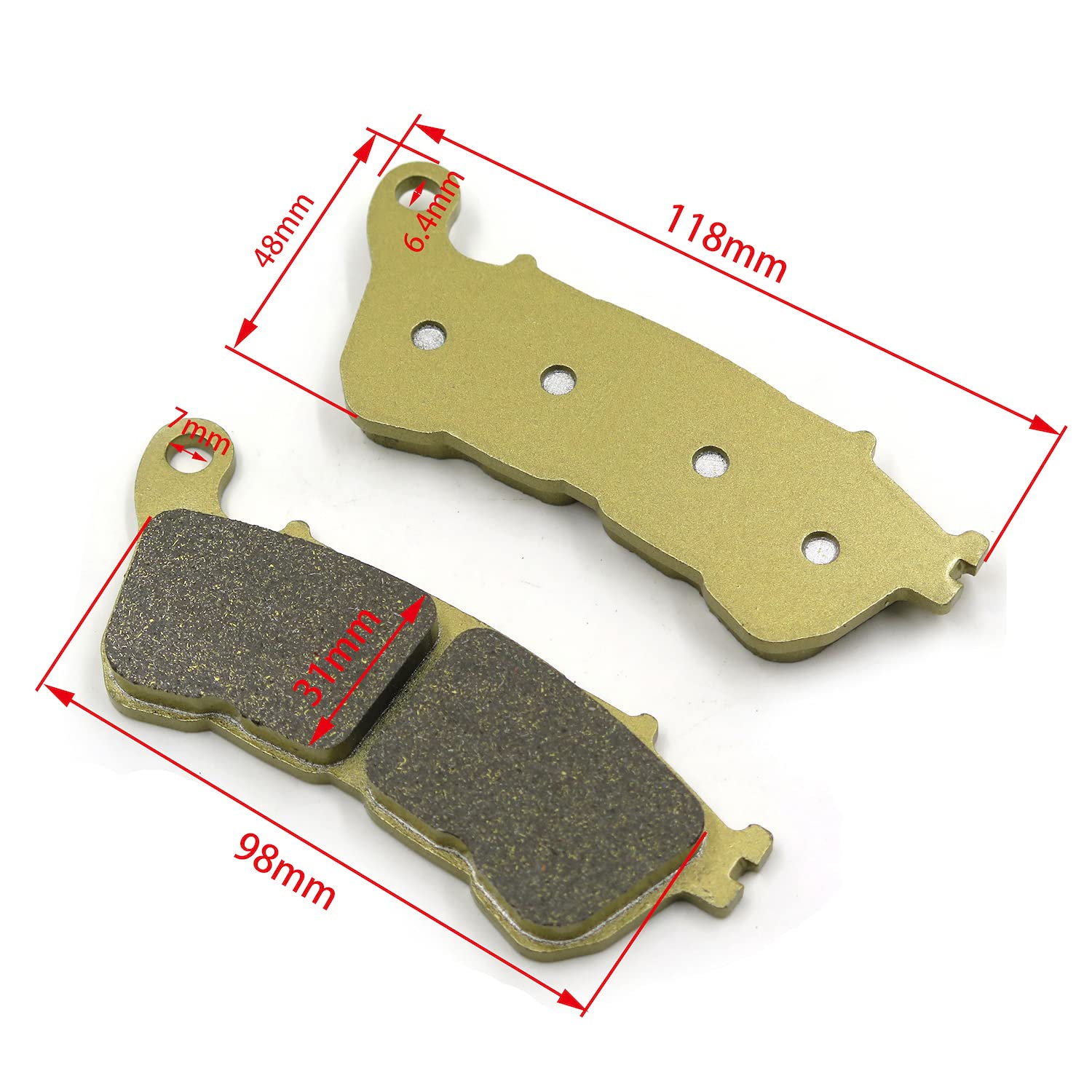 HTTMT Disc Brake Pad Set Compatible with Sportster Custom Forty-Eight Roadster Superlow - Image 3