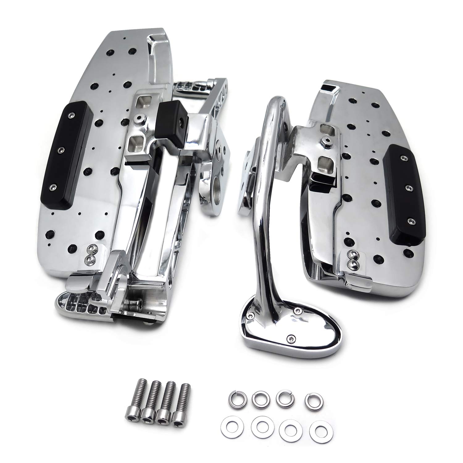 HTTMT- Left & Right Driver Foot Board Floorboard Kit Compatible With Honda Goldwing 01-17 GL1800 13-16 F6B 14-15 Valkyrie [P/N: MT216-130+280-019] - Image 3