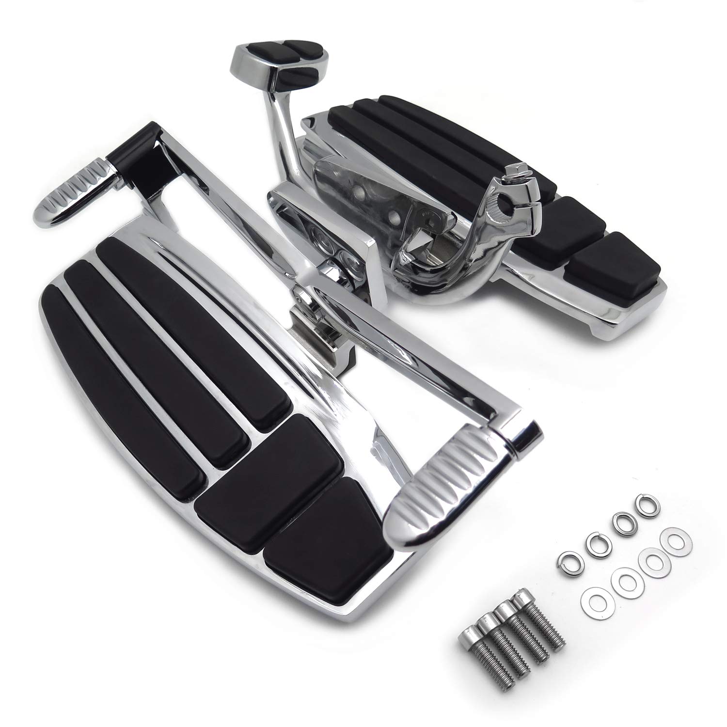 HTTMT- Left & Right Driver Foot Board Floorboard Kit Compatible With Honda Goldwing 01-17 GL1800 13-16 F6B 14-15 Valkyrie [P/N: MT216-130+280-019] - Image 7