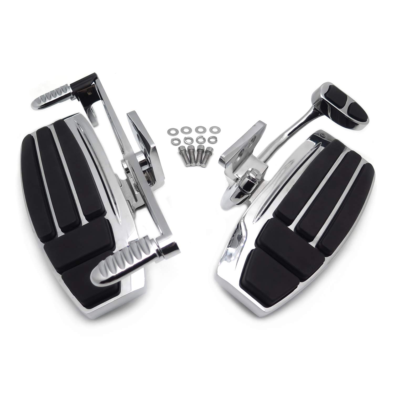 HTTMT- Left & Right Driver Foot Board Floorboard Kit Compatible With Honda Goldwing 01-17 GL1800 13-16 F6B 14-15 Valkyrie [P/N: MT216-130+280-019] - Image 8