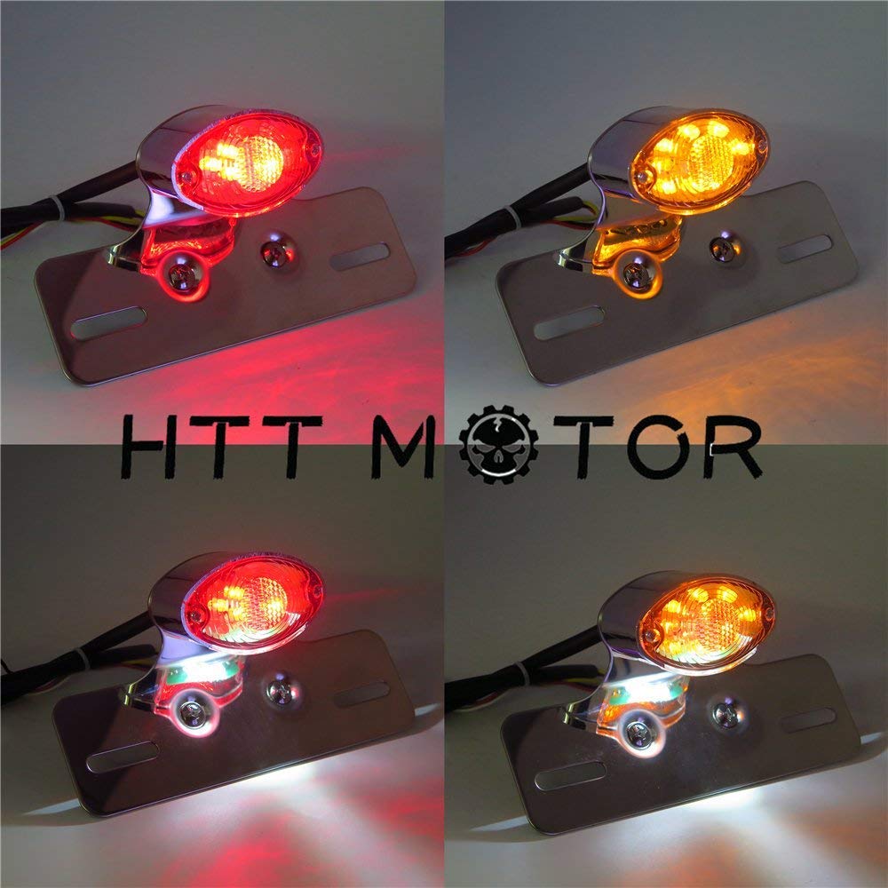 HTTMT- Motorcycle ATV LED Brake Tail Light License Plate Holder Mount Compatible with Most Off-Road Bike Yamha ducati Kawasaki Suzuki [P/N: MT386] - Image 7