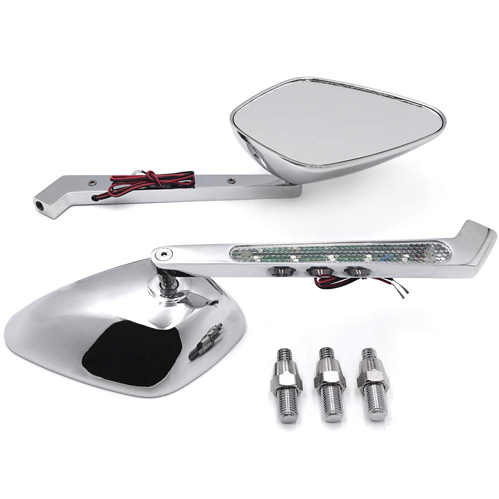 HTTMT- MT212+TTT001- Diamond LED Turn Signal Integrate Mirror Compatible With All Kawasaki Suzuki Cruiser - Image 6