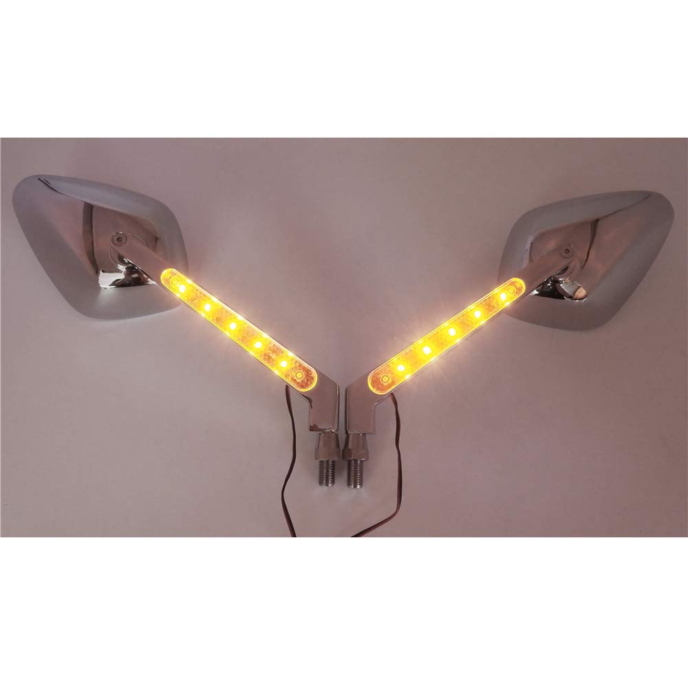 HTTMT- MT212+TTT001- Diamond LED Turn Signal Integrate Mirror Compatible With All Kawasaki Suzuki Cruiser - Image 7