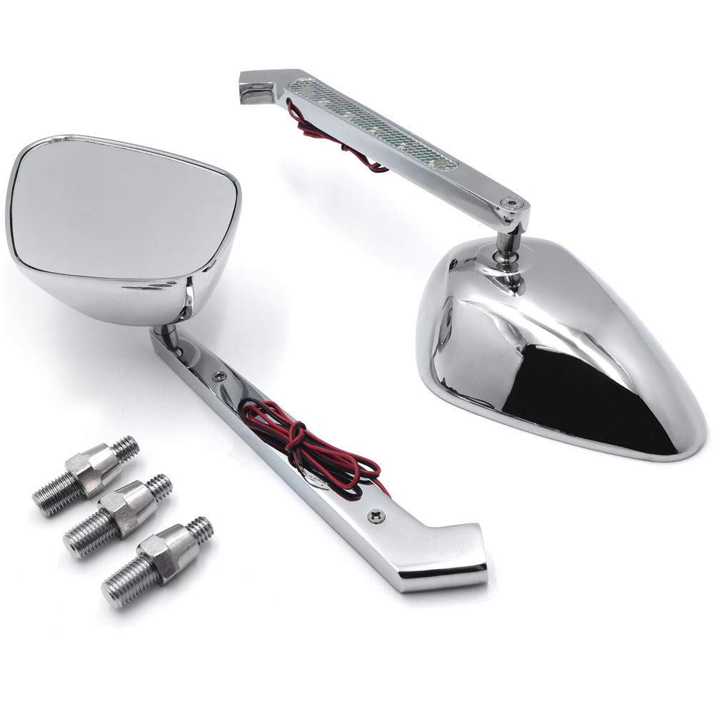 HTTMT- MT212+TTT001- Diamond LED Turn Signal Integrate Mirror Compatible With All Kawasaki Suzuki Cruiser - Image 8