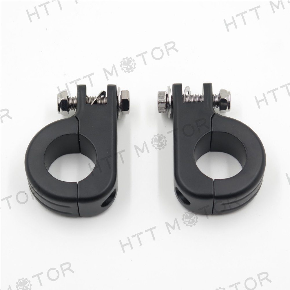 HTTMT MT216-055-BK Black Footpeg P-clamp Mounting Kits Compatible with Harley 1-1/4 Inches Highway Bars - Image 4