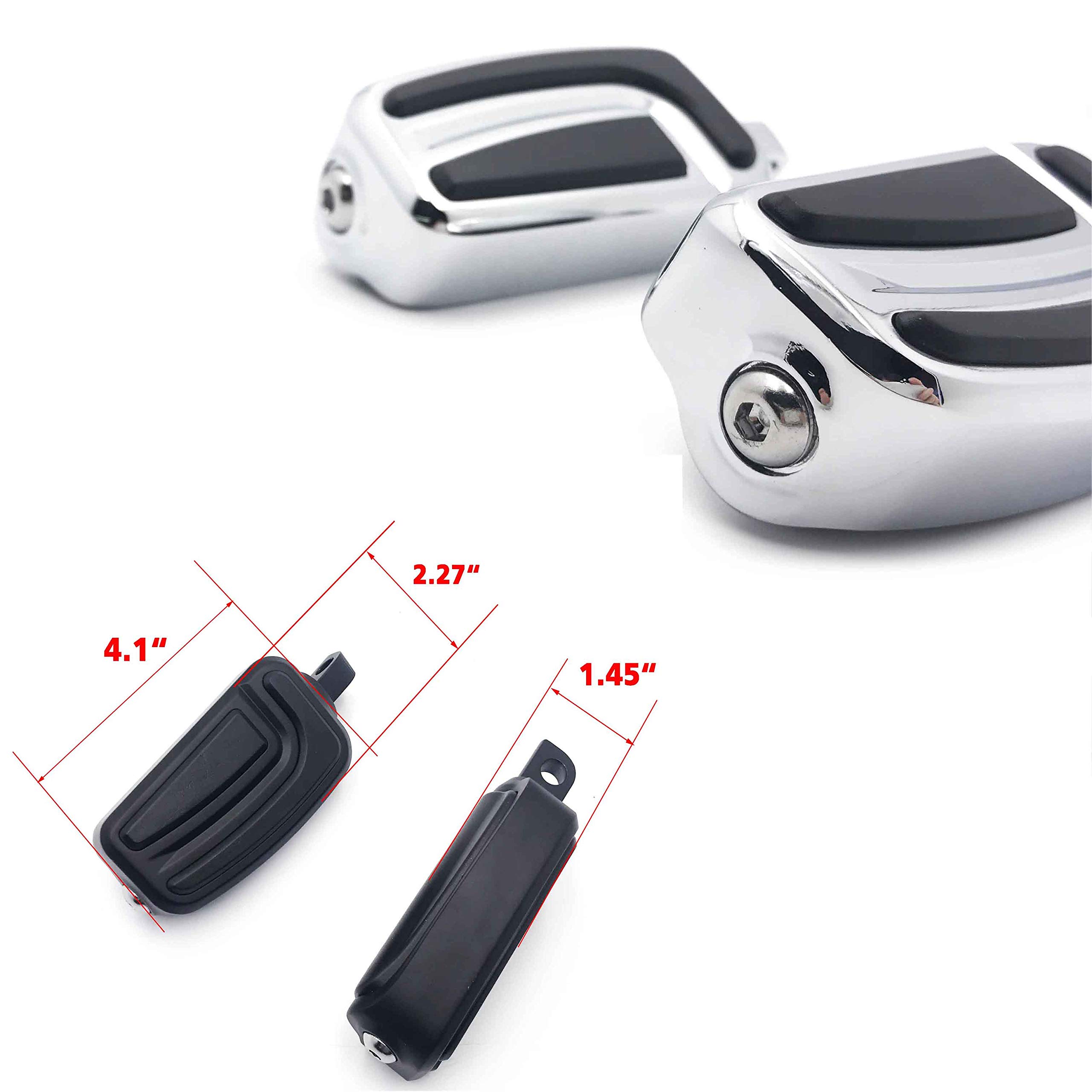 HTTMT MT216-089- Chrome AirFlow Arrow Foot Rest Foot Pegs Compatible with 1984 and up Harley Davidson XLX XLX Tour Glide Dyna Daytona FXDB Electra Glide Standard FLHT Night Train VRSCA - Image 4