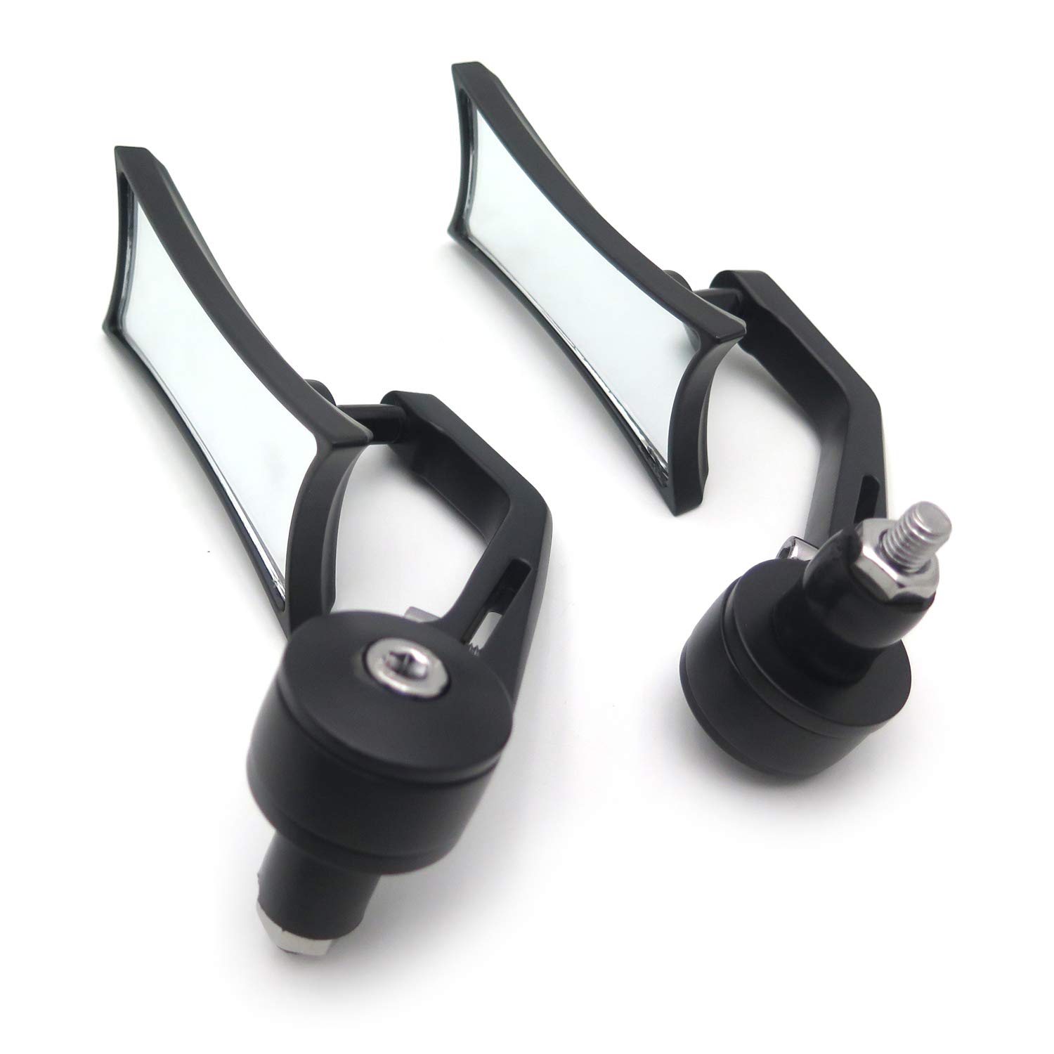 HTTMT MT400-004- Universal Black Bar End Compatible with Suzuk Kawasak Yamah H-D Compatible with any 7/8" or 1" diameter Handle Bar - Image 4