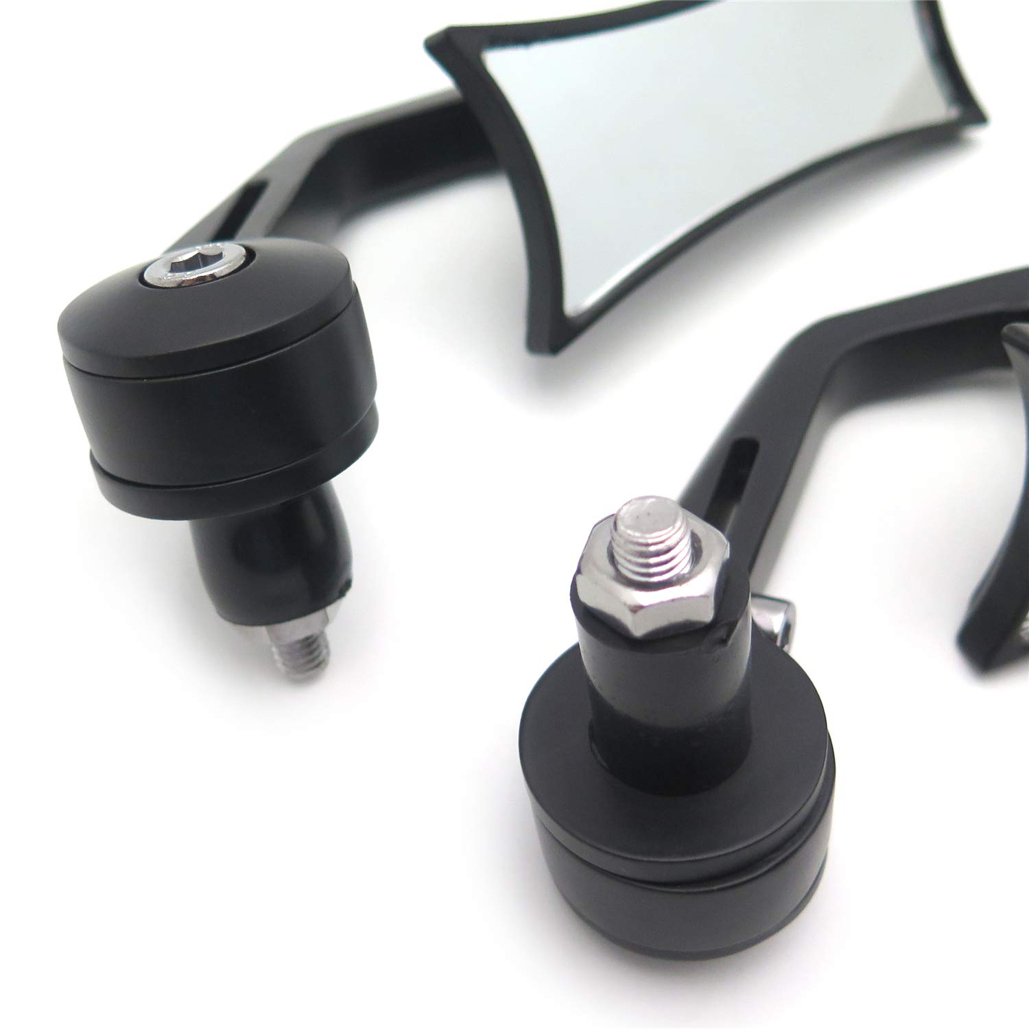 HTTMT MT400-004- Universal Black Bar End Compatible with Suzuk Kawasak Yamah H-D Compatible with any 7/8" or 1" diameter Handle Bar - Image 6