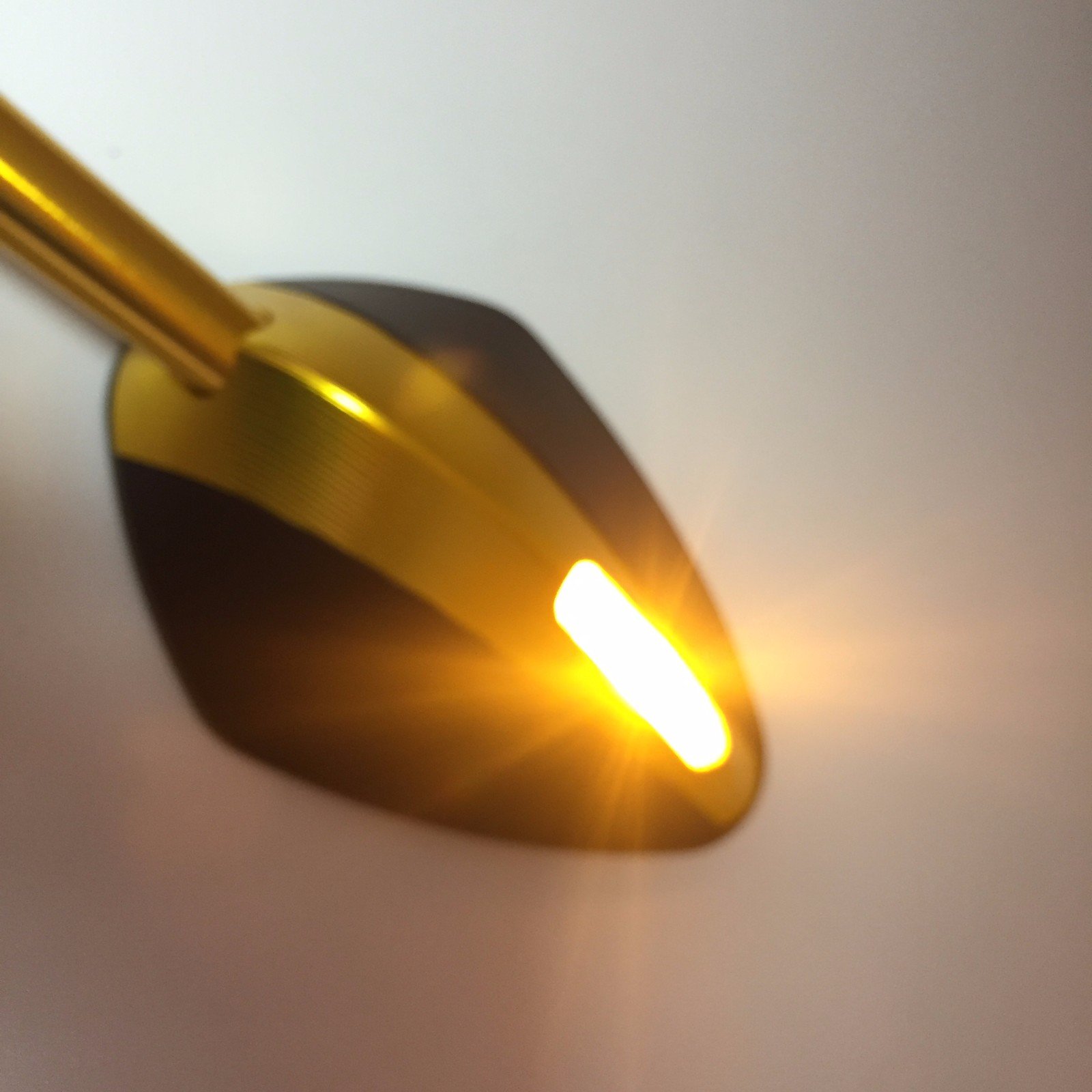 HTTMT MT422- Motorcycle CNC Yellow Rear View LED Turn Signal Side Mirrors Compatible with 8mm 10mm Bolt Screw Yamaha FZ1 FZ6 Suzuki GSR600 Boulevard Intruder CB1000R CBF600 CBR125R Shadow - Image 5