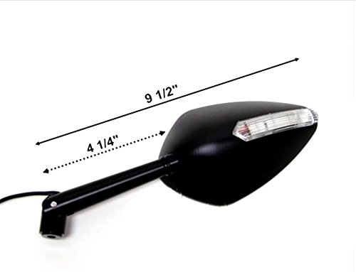 HTTMT MT422- Motorcycle CNC Yellow Rear View LED Turn Signal Side Mirrors Compatible with 8mm 10mm Bolt Screw Yamaha FZ1 FZ6 Suzuki GSR600 Boulevard Intruder CB1000R CBF600 CBR125R Shadow - Image 8