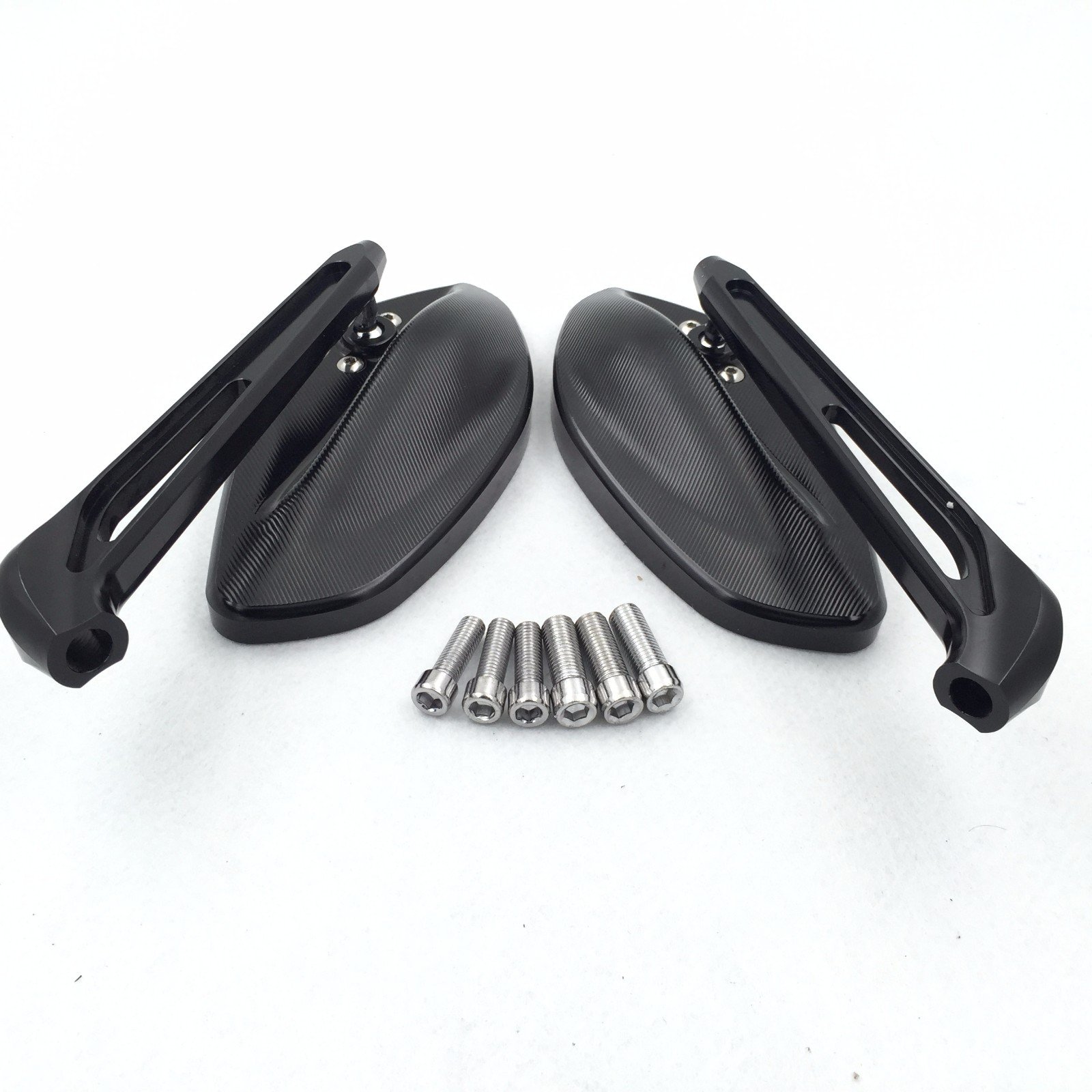 HTTMT MT433- Motorcycle CNC Gridding Black Rear View Integrated Side Mirrors Compatible with 8mm 10mm Screw Bolt Yamaha FZ1 FZ6 Suzuki GSR600 Boulevard Intruder CBR CB1000R CBF600 CBR125R Shadow - Image 5