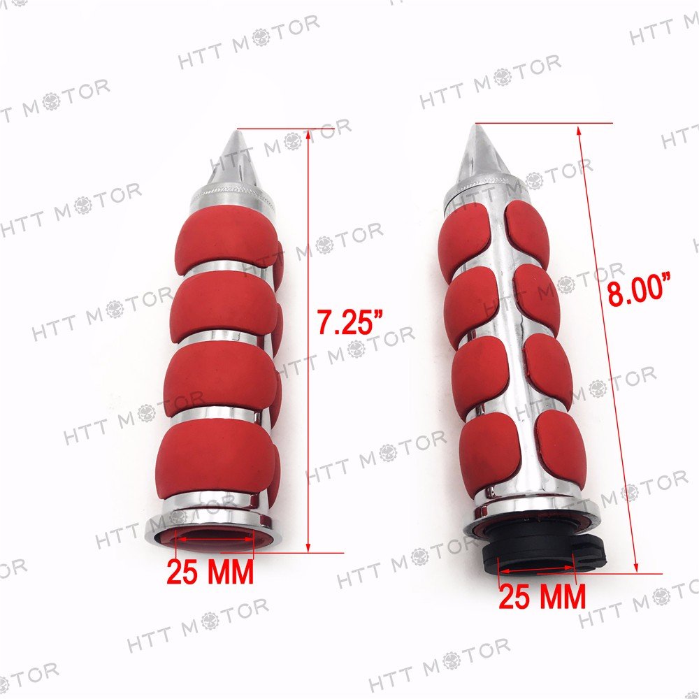 HTTMT TRHB114A- Red Chrome Billet Aluminum 1" Hand Grip 25mm Compatible with Softail Fat Boy FLSTF - Image 4