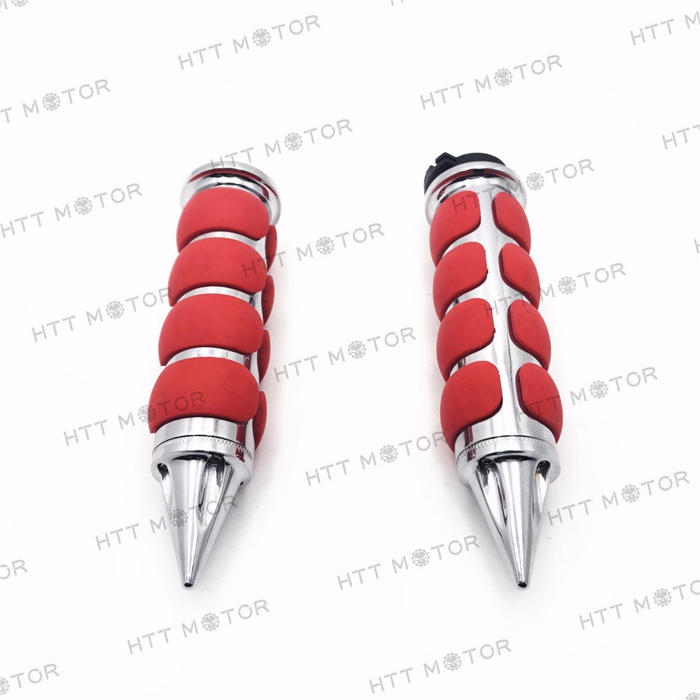HTTMT TRHB114A- Red Chrome Billet Aluminum 1" Hand Grip 25mm Compatible with Softail Fat Boy FLSTF - Image 5