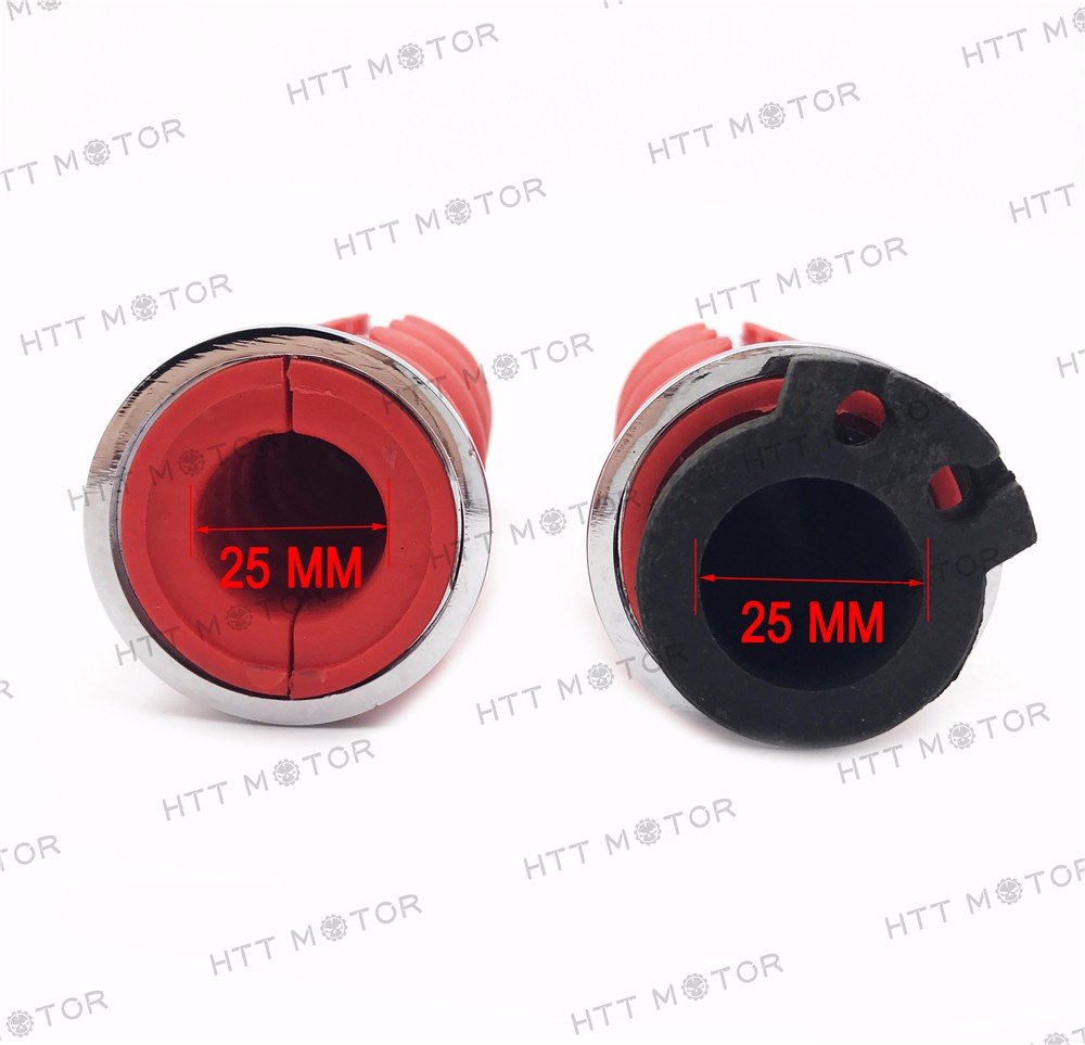 HTTMT TRHB114C- Red Chrome Billet Aluminum 1" Hand Grip Flat Compatible with Harley FXDB Street Bob - Image 8