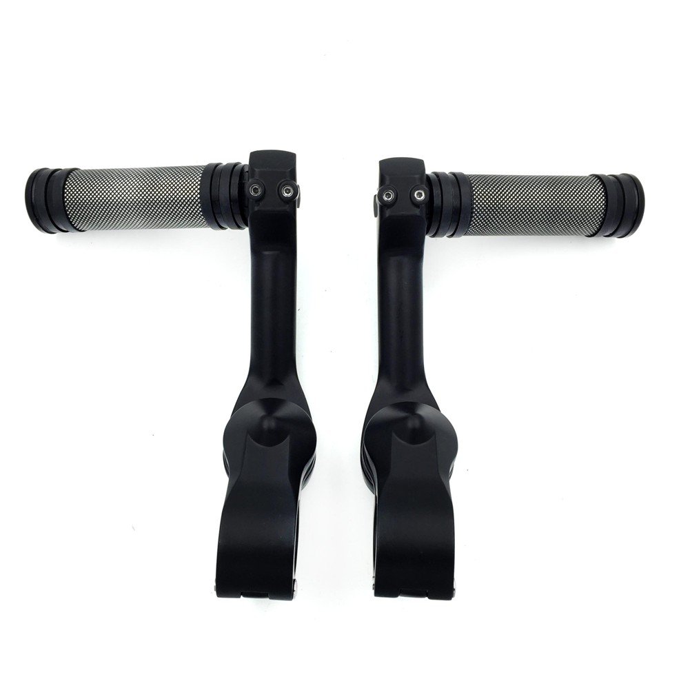 XKH- Black 5" Long Angled Adjustable Foot Peg Kit 1.25" Compatible with Honda GoldWing/Yamaha V-STAR/Suzuki Intruder/Kawasaki Vulcan/Harley Road King [B01MDKBJE3] - Image 5