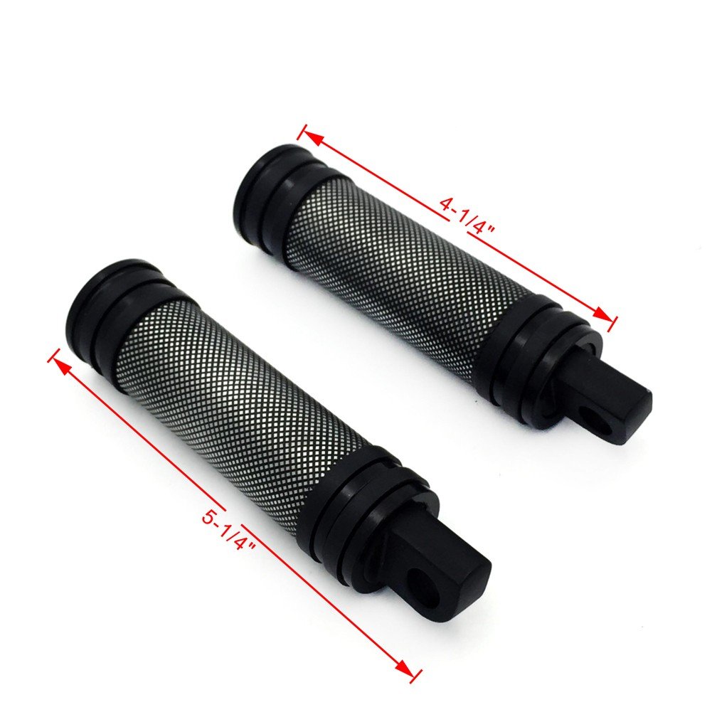 XKH- Black 5" Long Angled Adjustable Foot Peg Kit 1.25" Compatible with Honda GoldWing/Yamaha V-STAR/Suzuki Intruder/Kawasaki Vulcan/Harley Road King [B01MDKBJE3] - Image 6